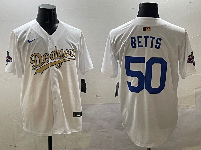 Men's Los Angeles Dodgers Mookie Betts White Jersey